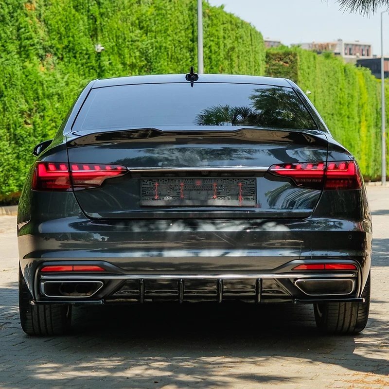 Oneway Rear Diffuser suitable Audi A4 (B9) Sedan/Avant Facelift 2019-2024 - Gloss black