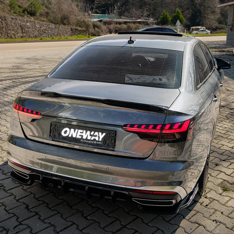 Oneway Rear Side Diffusors suitable Audi A4 (B9) Sedan/Avant S4/S-Line Facelift 2019-2024 - Gloss black