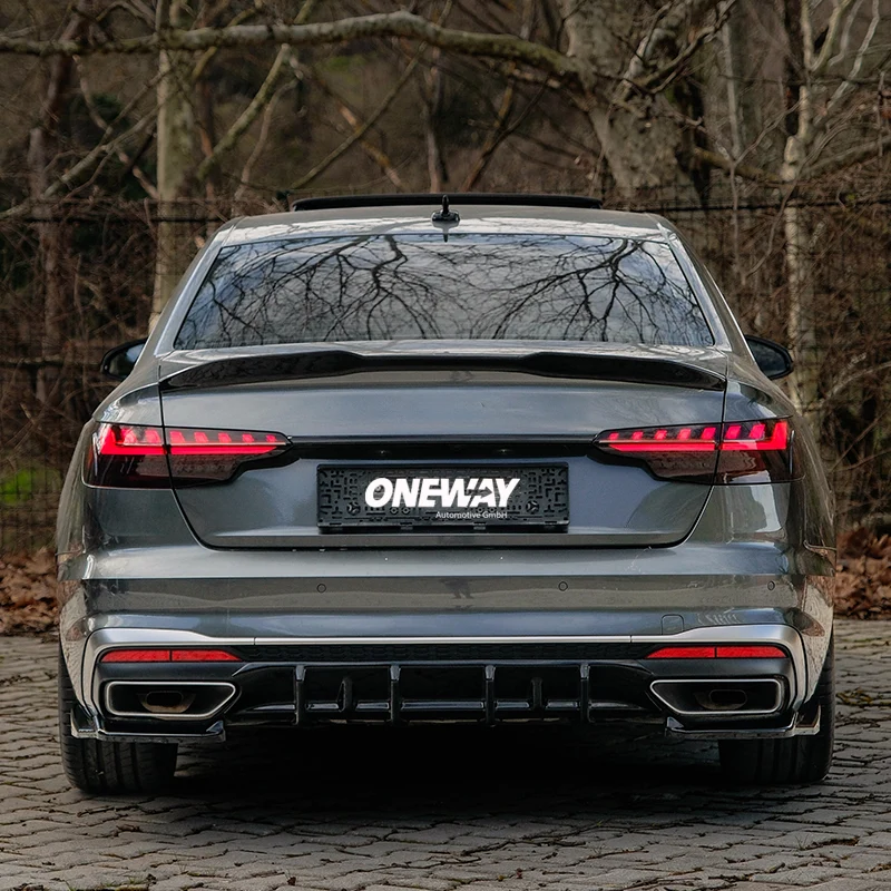 Oneway Rear Side Diffusors suitable Audi A4 (B9) Sedan/Avant S4/S-Line Facelift 2019-2024 - Gloss black
