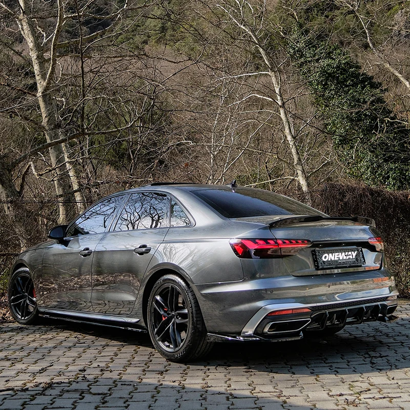 Oneway Rear Side Diffusors suitable Audi A4 (B9) Sedan/Avant S4/S-Line Facelift 2019-2024 - Gloss black