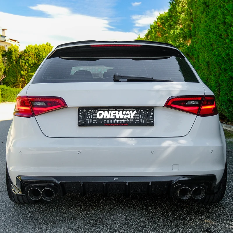 Oneway Roof Spoiler (Cap) suitable Audi A3 (8V) Sportback 2012-2020 excl. S-Line/S3/RS3 - Gloss black