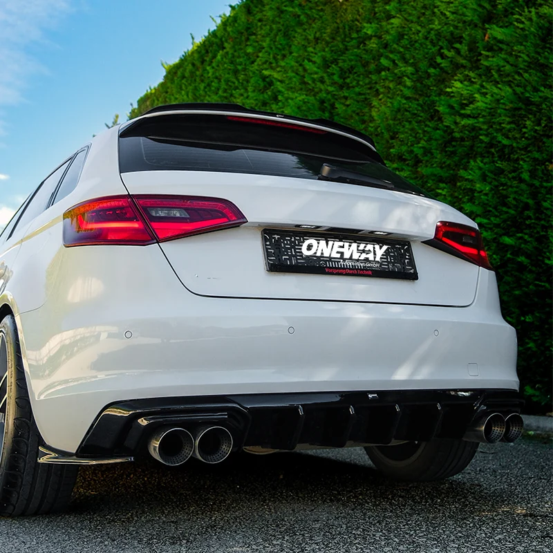 Oneway Roof Spoiler (Cap) suitable Audi A3 (8V) Sportback 2012-2020 excl. S-Line/S3/RS3 - Gloss black