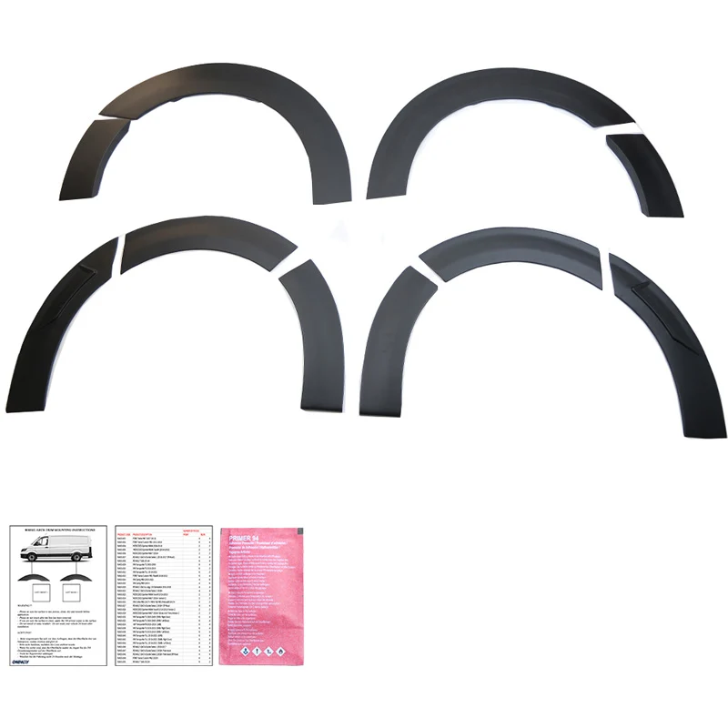 Oneway Set Wheel Arch Trims suitable Volkswagen Transporter T7 2024- (Long wheel base) - Matt black