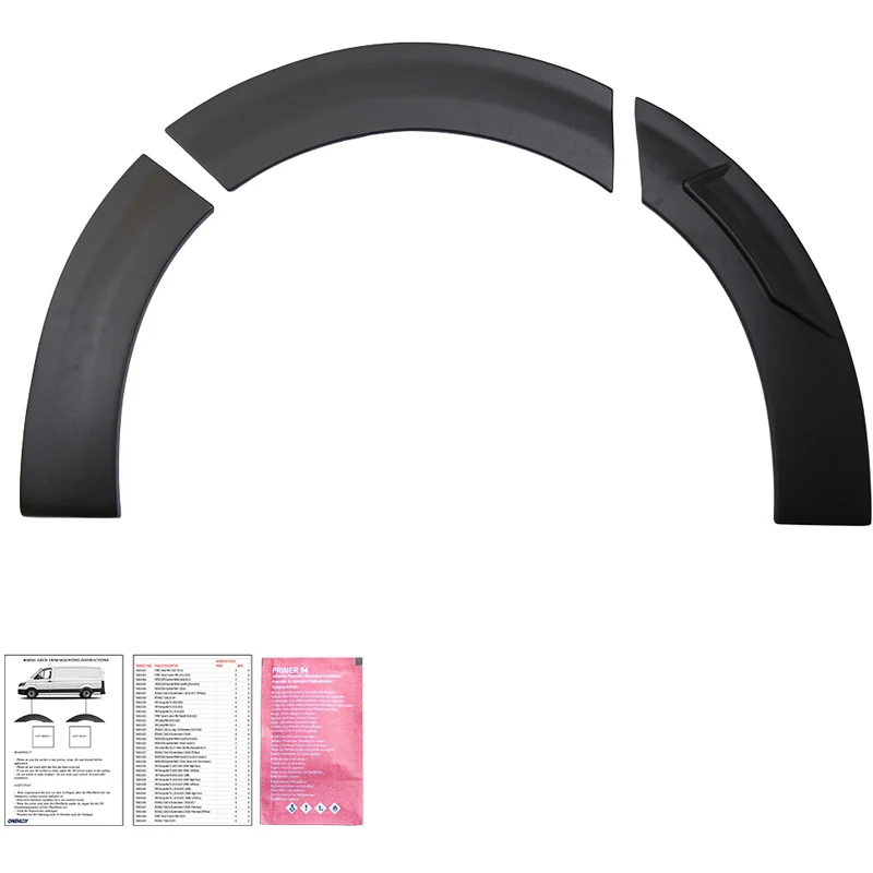 Oneway Set Wheel Arch Trims suitable Volkswagen Transporter T7 2024- (Long wheel base) - Matt black