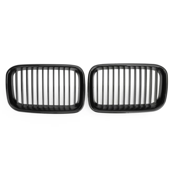 Par glänsande svart njure sporthuv grillgaller för 1992-1996 BMW E36 318i 325i