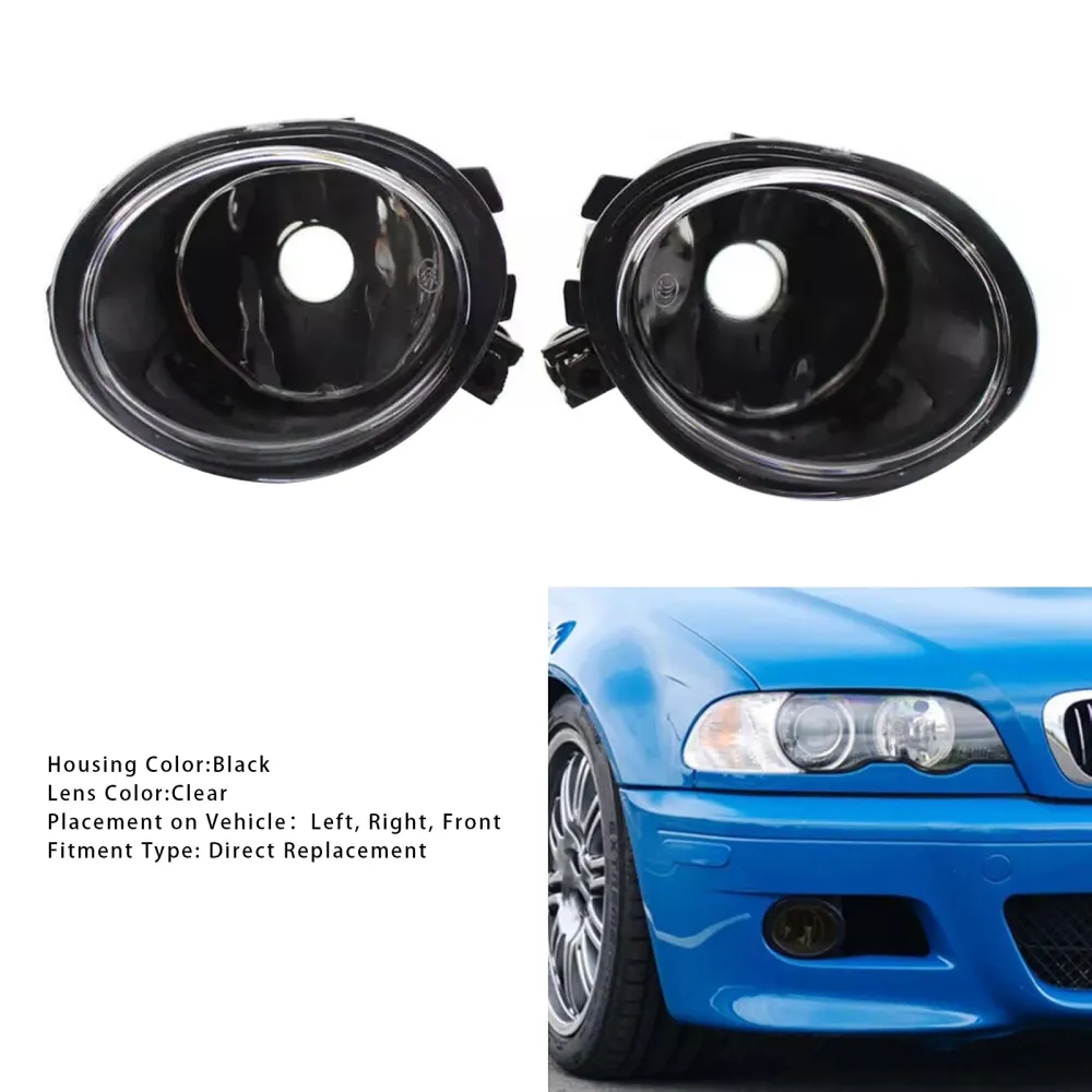Para främre dimljuslyktor utan glödlampor för BMW E46 3-serie 2001-2006