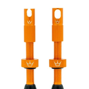 PEATY'S x Chris King MK2 Presta 42 mm slanglösa ventiler (x2) Orange