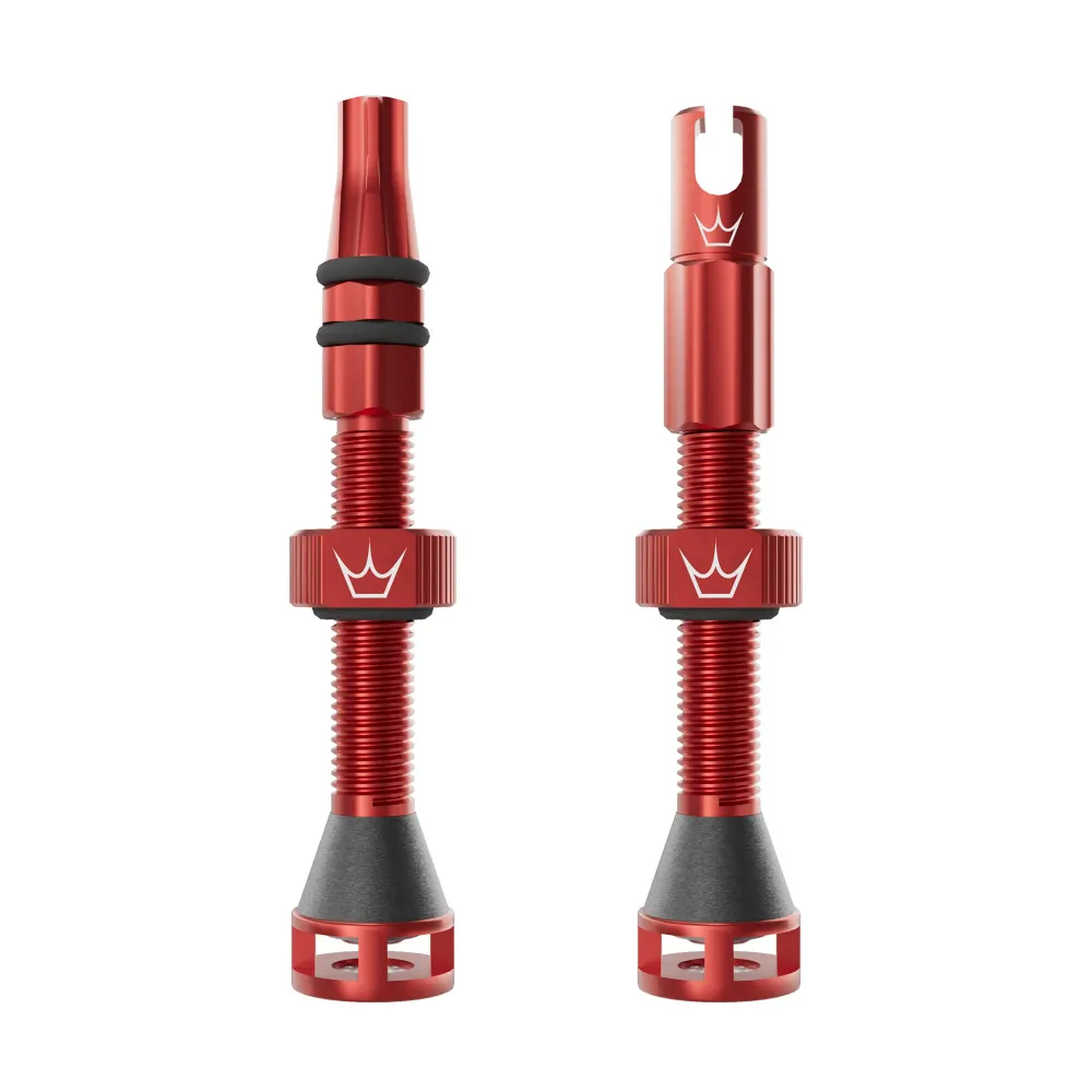 PEATY'S HOLESHOT FAST FLOW 60 mm slanglösa ventiler (x2) Röd