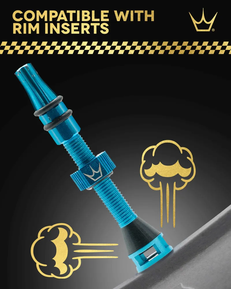 PEATY'S HOLESHOT FAST FLOW 42 mm slanglösa ventiler (x2) Blå
