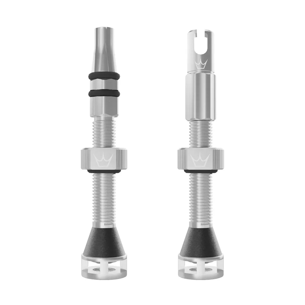 PEATY'S HOLESHOT FAST FLOW 60 mm slanglösa ventiler (x2) Silver
