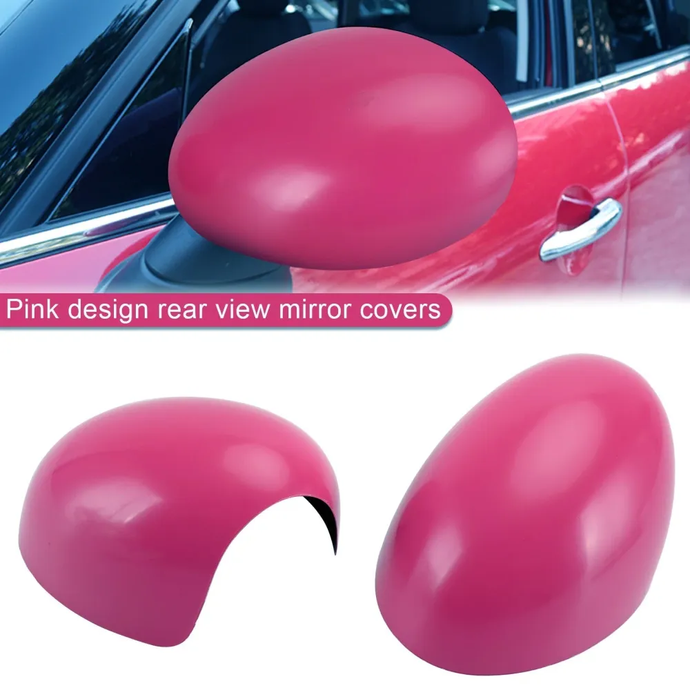 2 x Pink Mirror Covers för Mini Cooper R55 R56 R57 Högkvalitet