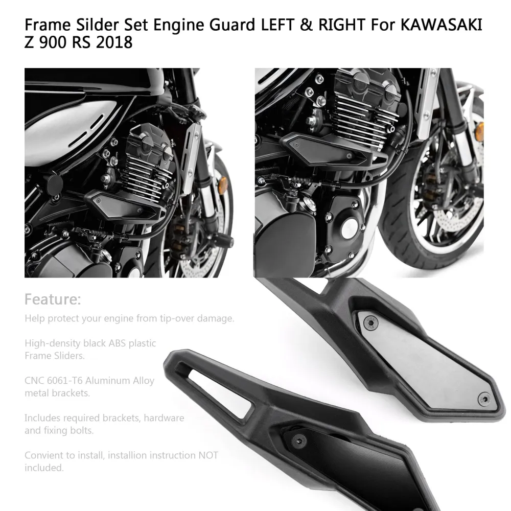 Ramglider SET Motorskydd VÄNSTER & RÄTT För 2018 Kawasaki Z 900 RS Generisk