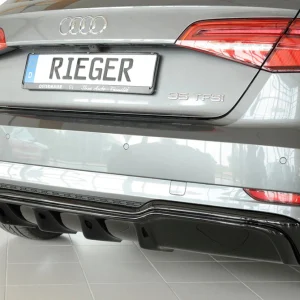 Rieger bakre diffusorinsats Audi A3 8V Sportback Facelift - Högblank svart