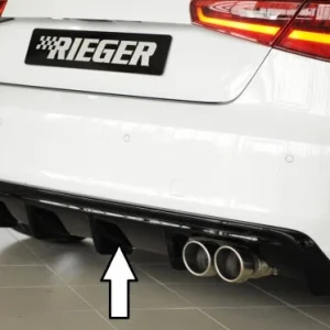 Rieger bakre diffusorinsats (S3) Audi A3 8V Sportback - Högblank svart