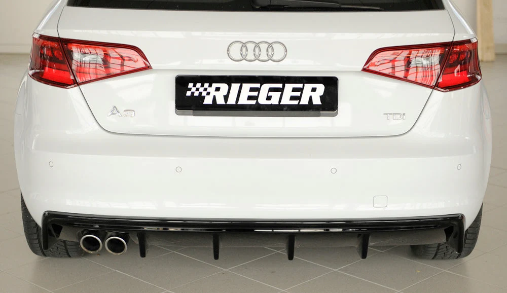 Rieger bakre diffusorinsats Audi A3 8V Sportback - Högblank svart