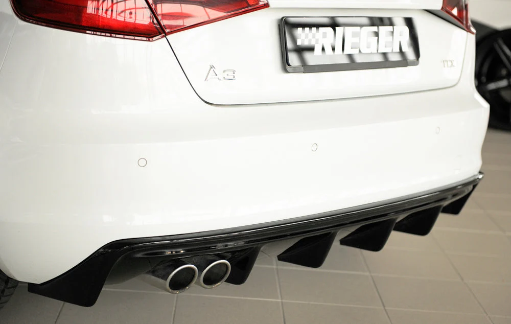 Rieger bakre diffusorinsats Audi A3 8V Sportback - Högblank svart