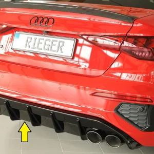 Rieger Diffusor Audi S3, A3 S-Line 8Y 2020+ - Högblank Svart