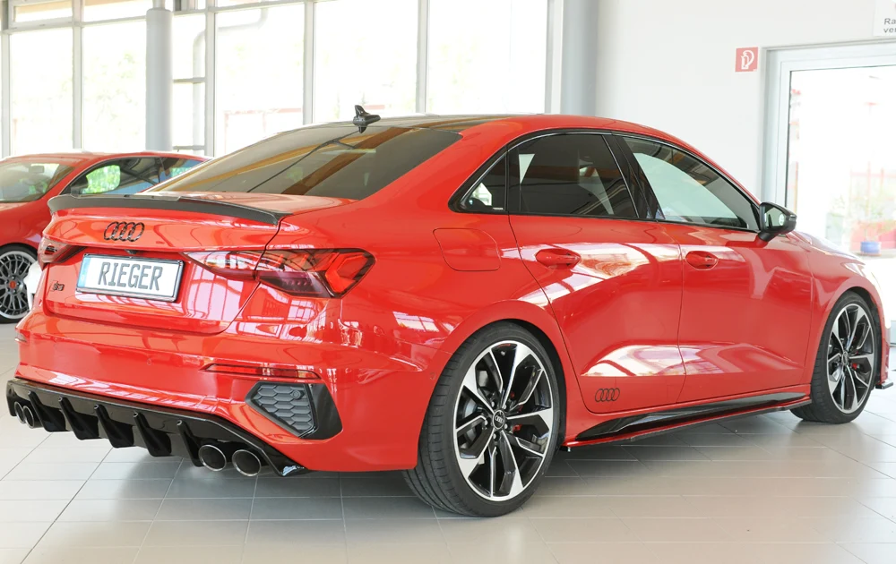 Rieger Diffusor Audi S3, A3 S-Line 8Y 2020+ - Högblank Svart