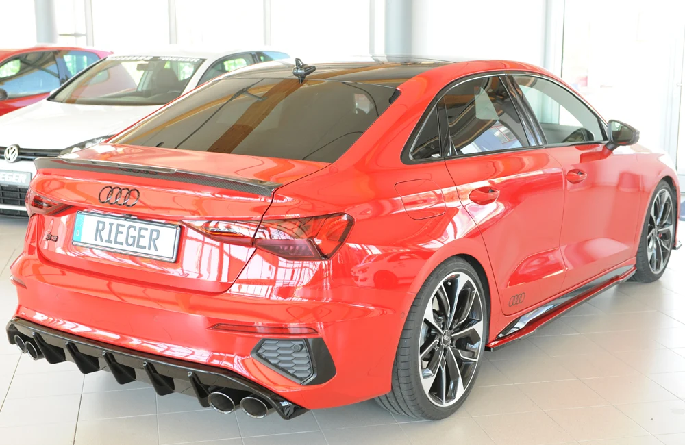 Rieger Diffusor Audi S3, A3 S-Line 8Y 2020+ - Högblank Svart