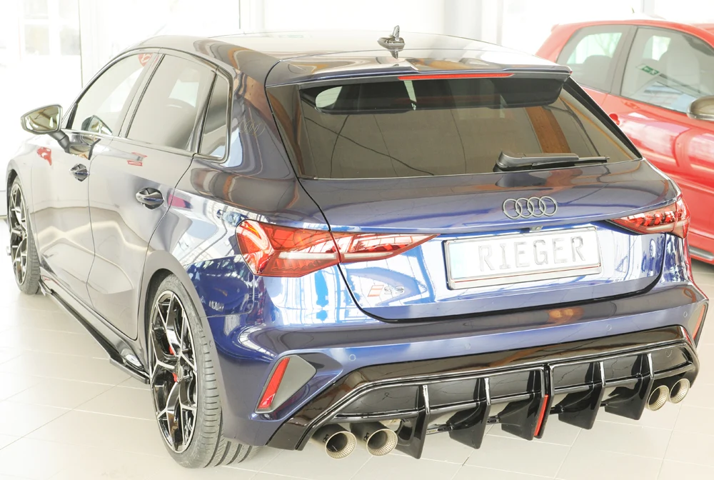 Rieger Diffusor Audi S3, A3 S-Line 8Y 2024+ - Högblank Svart