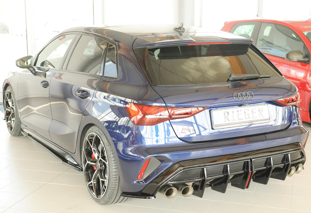 Rieger Diffusor Audi S3, A3 S-Line 8Y 2024+ - Högblank Svart