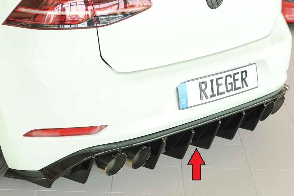 Rieger Diffusor VW Golf MK7.5 R 2017+ - Högblank Svart