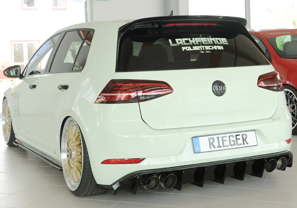 Rieger Diffusor VW Golf MK7.5 R 2017+ - Högblank Svart