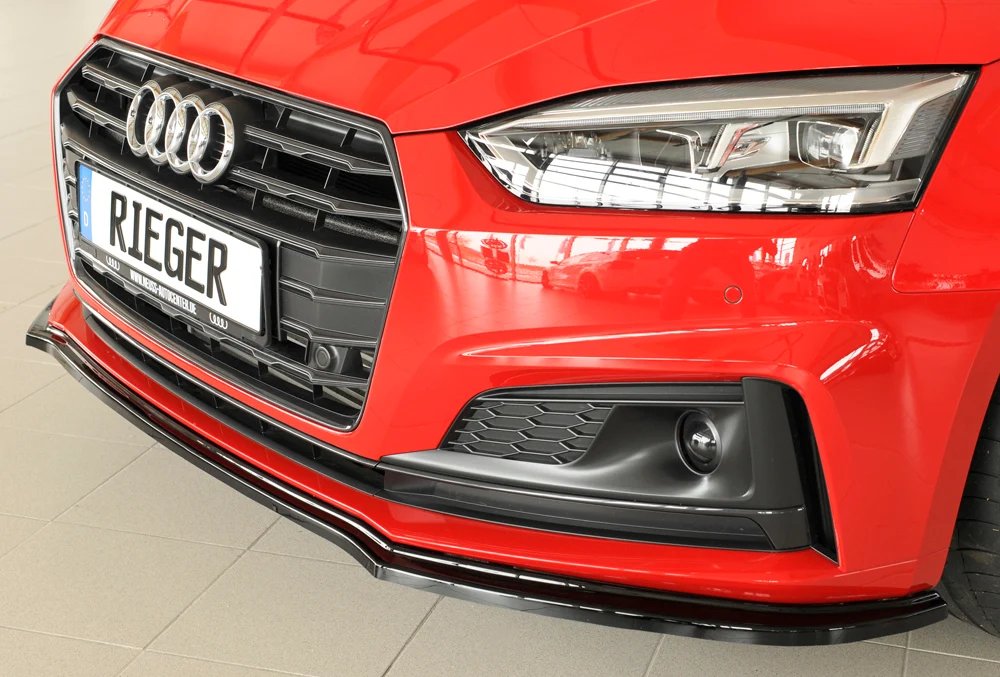Rieger Frontsplitter Audi S5 B9/F5 2016-2019 - Högblank Svart