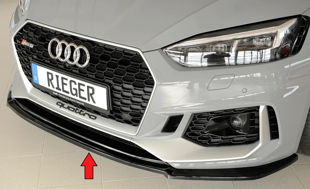 Rieger Frontsplitter Audi RS5 B9/F5 2017-2020 - Högblank Svart