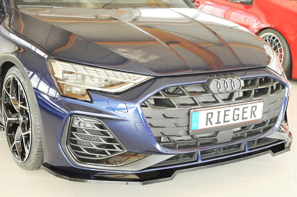 Rieger Frontsplitter Audi S3, A3 S-Line 8Y 2024+ - Högblank Svart