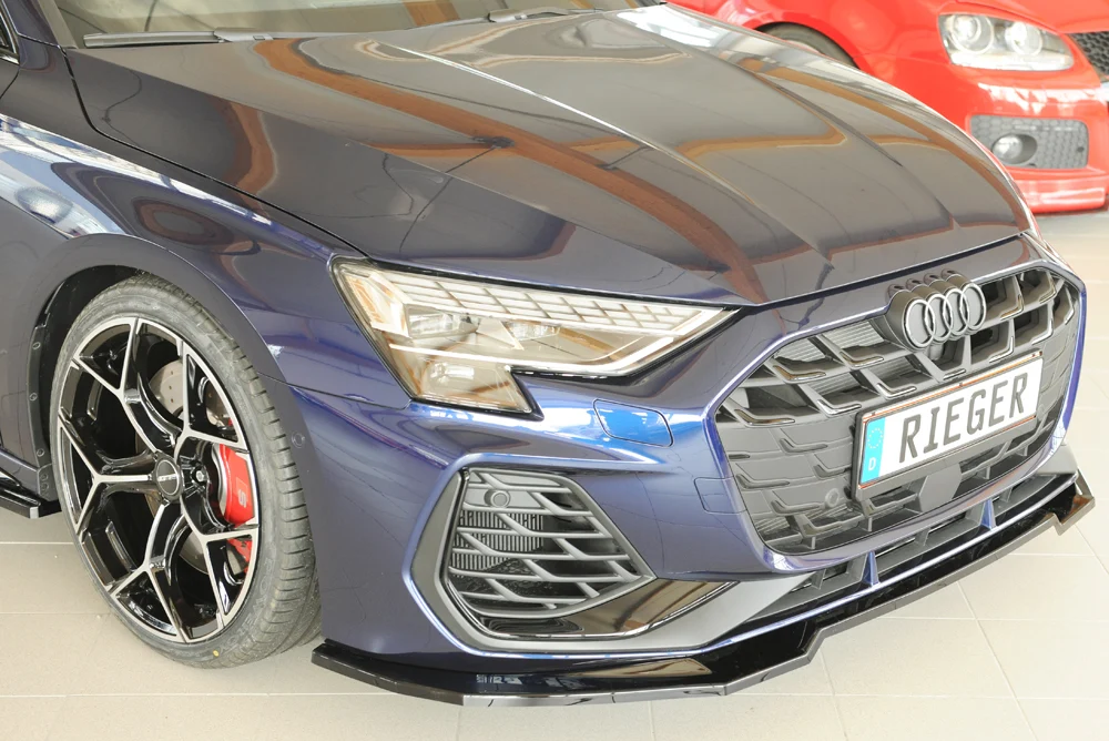 Rieger Frontsplitter Audi S3, A3 S-Line 8Y 2024+ - Högblank Svart