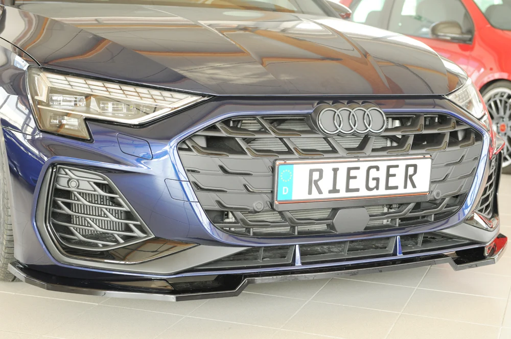 Rieger Frontsplitter Audi S3, A3 S-Line 8Y 2024+ - Högblank Svart