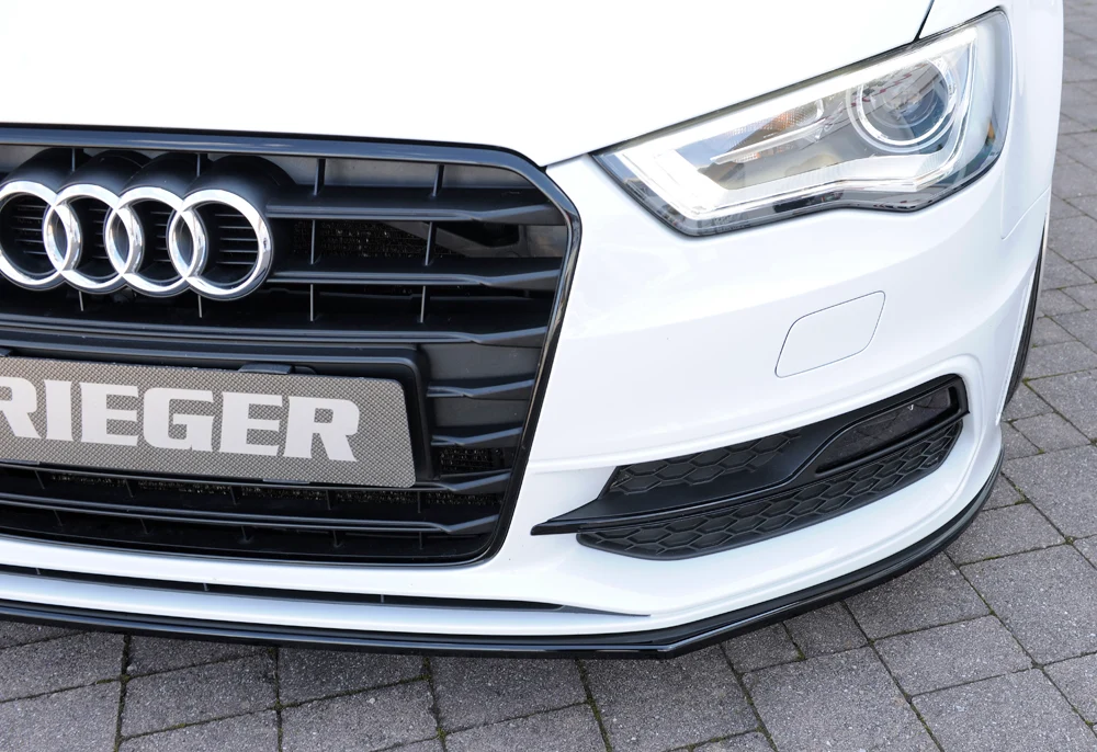 Rieger Frontsplitter Audi S3, A3 S-Line 8V - Högblank Svart