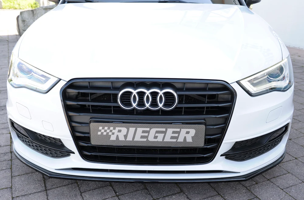 Rieger Frontsplitter Audi S3, A3 S-Line 8V - Högblank Svart