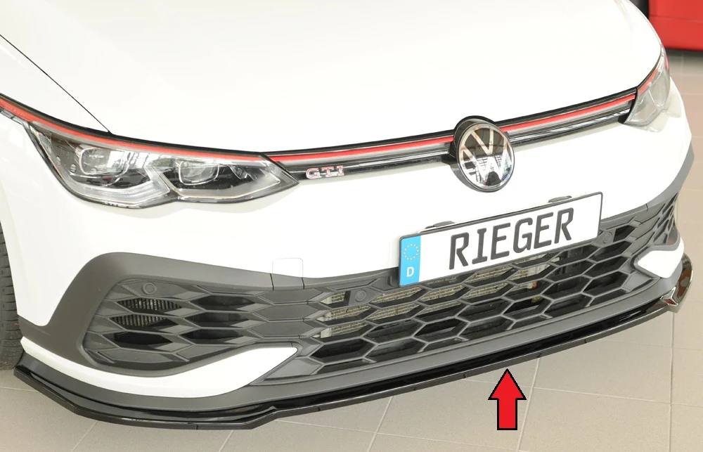 Rieger Frontsplitter VW Golf MK8 GTI Clubsport 2020+ - Högblank Svart