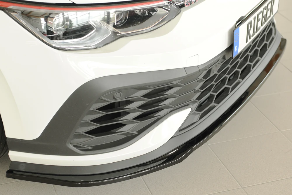 Rieger Frontsplitter VW Golf MK8 GTI Clubsport 2020+ - Högblank Svart