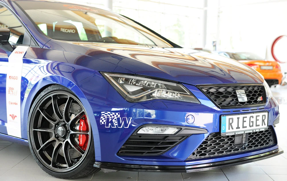 Rieger Frontsplitter Seat Leon FR/Cupra 5F Facelift - Högblank Svart