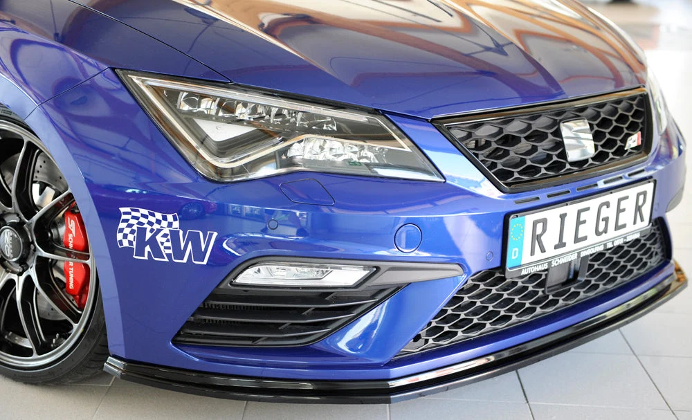 Rieger Frontsplitter Seat Leon FR/Cupra 5F Facelift - Högblank Svart