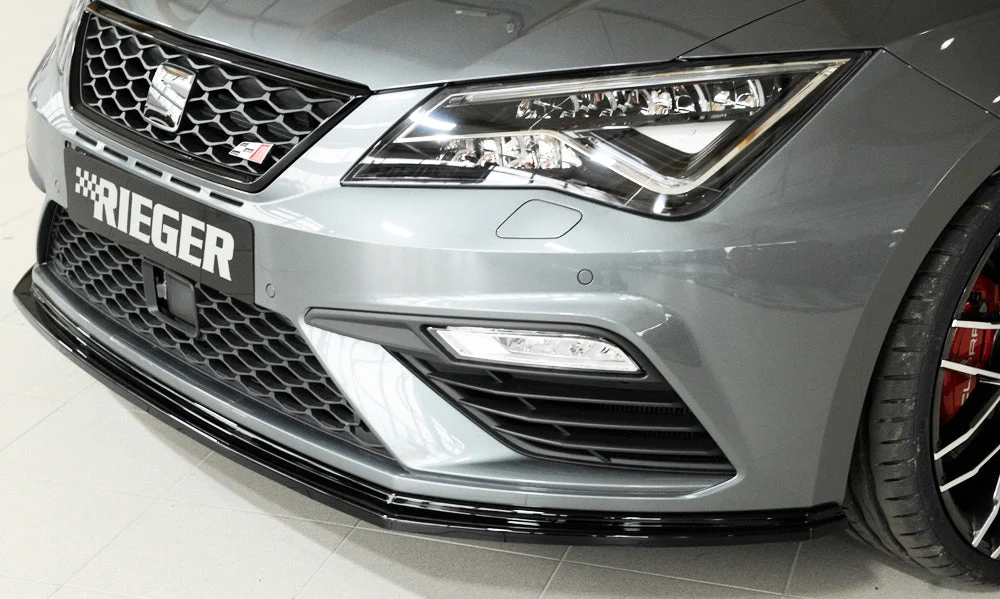 Rieger Frontsplitter Seat Leon FR/Cupra 5F Facelift - Högblank Svart
