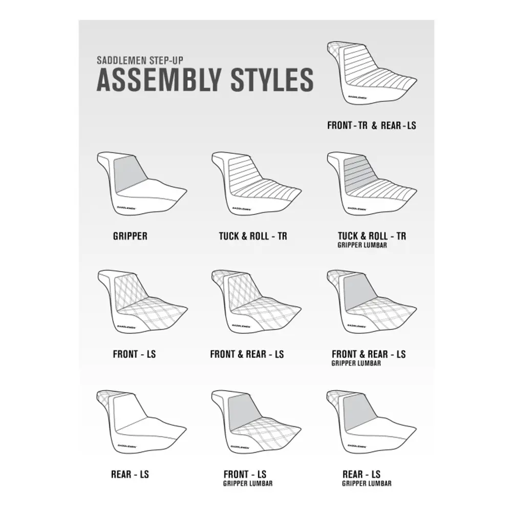 Saddlemen Step-Up Extended Reach Rear Lattice Stitch Sadel till Indian