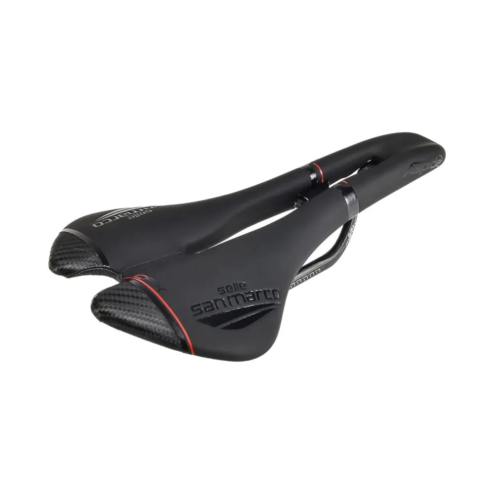 Sadel SAN MARCO ASPIDE CARBON FX OPEN FIT WIDE Carbon Rails Svart