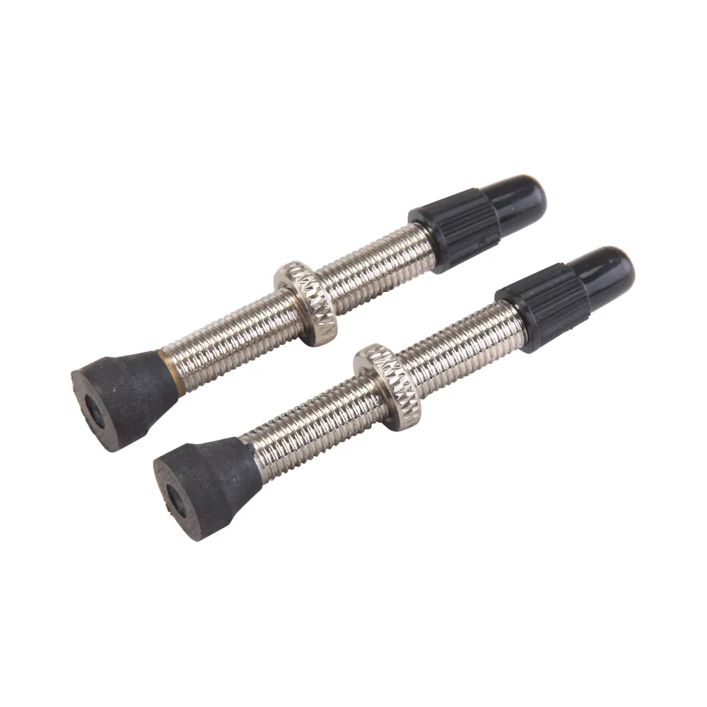 Sats med 2 VAR Presta-ventiler Mässing 44 mm Silver Matt