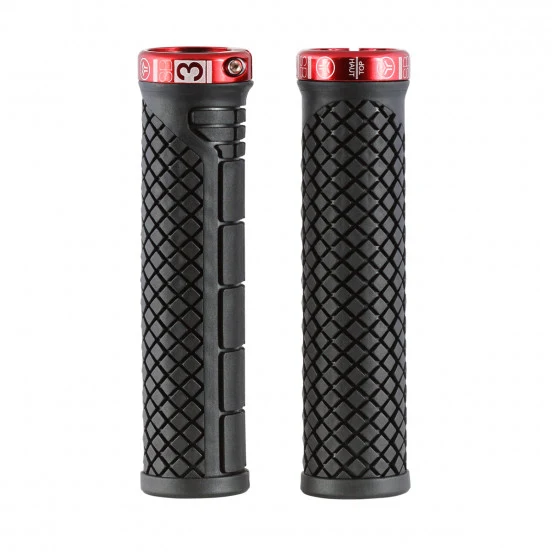 SB3 SHARK Lock-On grepp 132 mm Svart/Röd