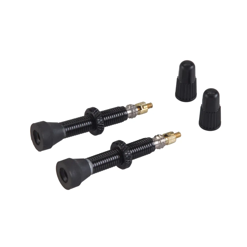Set om 2 VAR Aluminium 35 mm Presta-ventiler Svart