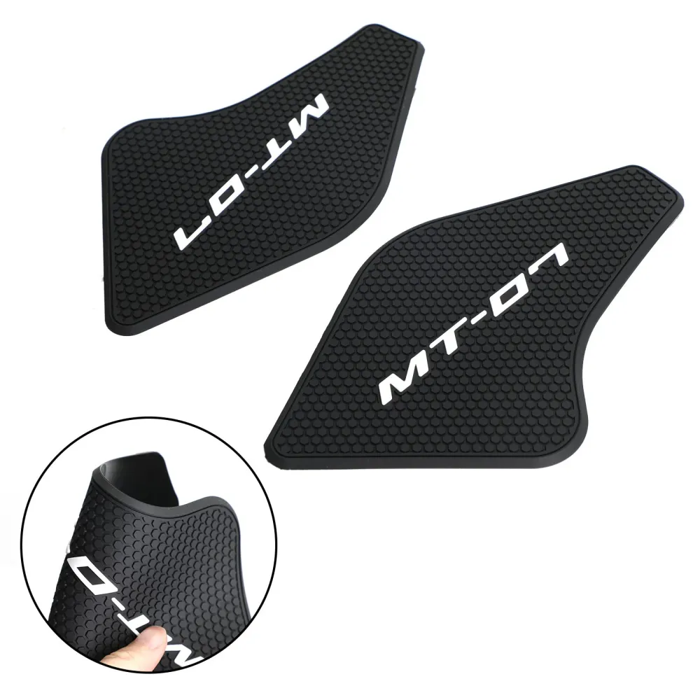 Sidgreppstankkuddar Svart för Yamaha MT-07 MT07 2021-2022 2-stycke Kit Generic