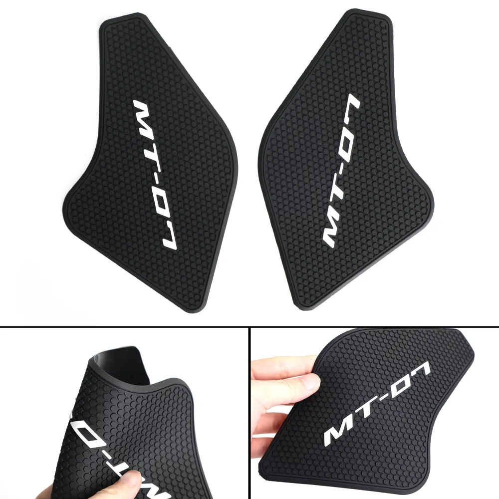 Sidgreppstankkuddar Svart för Yamaha MT-07 MT07 2021-2022 2-stycke Kit Generic