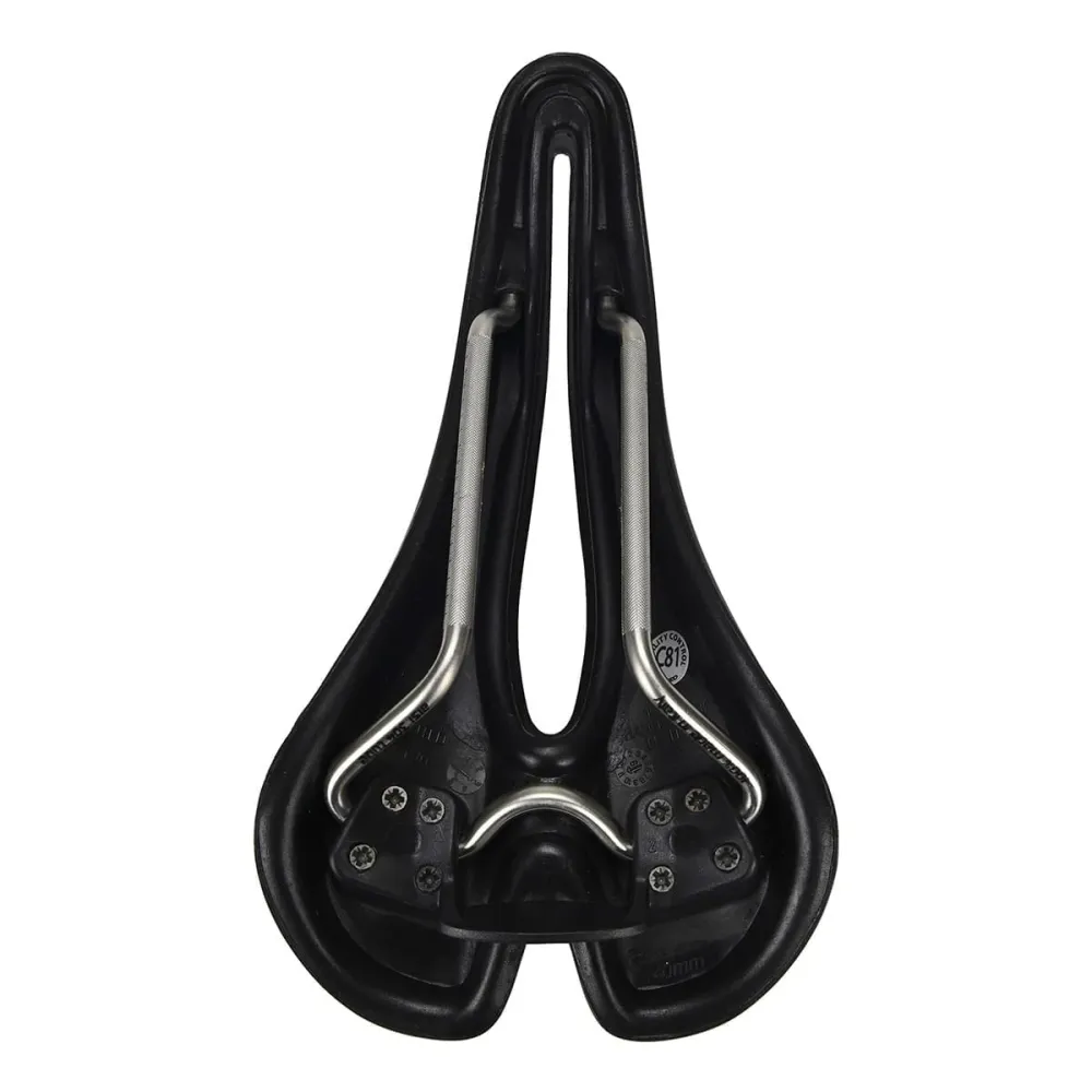 SMP HYBRIDE Sadel 140 mm bred Stålskenor Svart