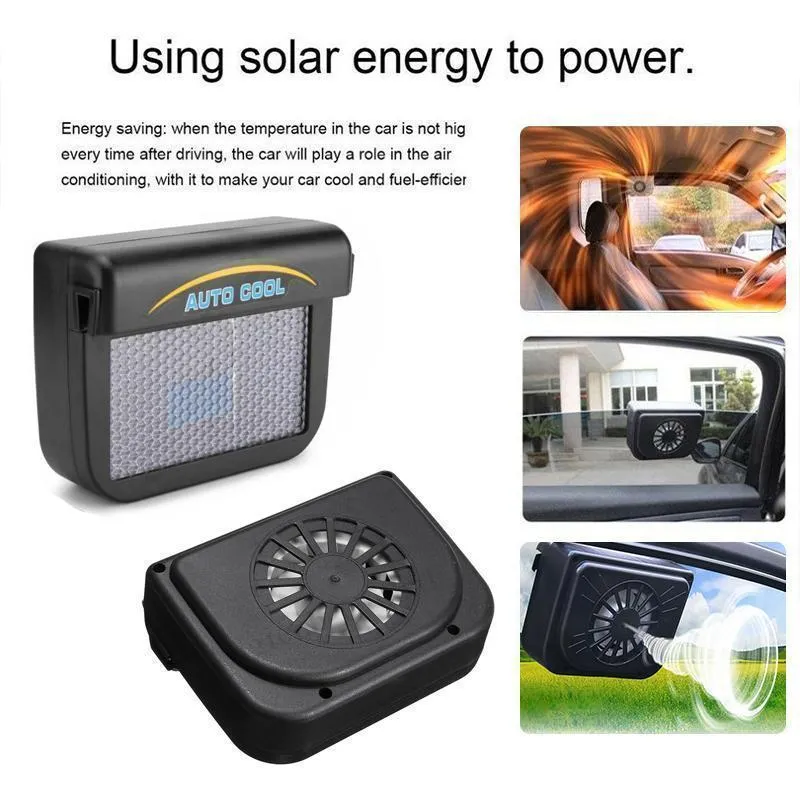 Solcellsdriven Bilfläkt för Fönster, Auto Ventilation