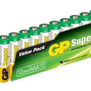 GP Super Alkaline AAA-batteri, 24A/LR03, 12-pack