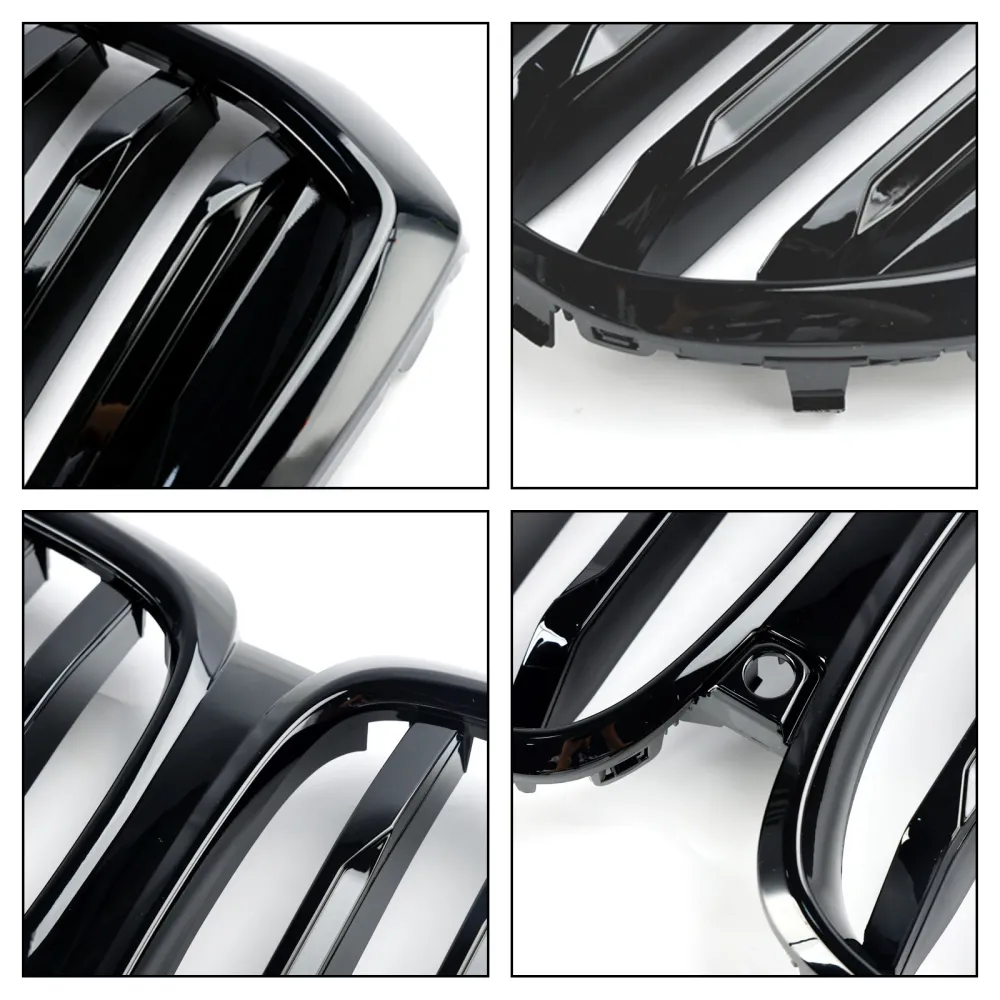 Svart främre stötfångargaller Grill Passar BMW G05 LCI X5 2024+ Single Line W/LED